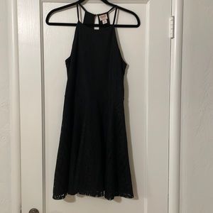 Black midi lace dress